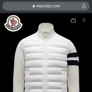 Moncler Size 3 Wool And Nylon Cardigan Silk White